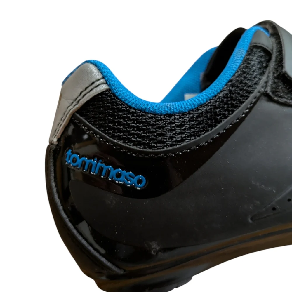 Tommaso Pista 100 Indoor Cycling Shoes Black and Blue Size 39